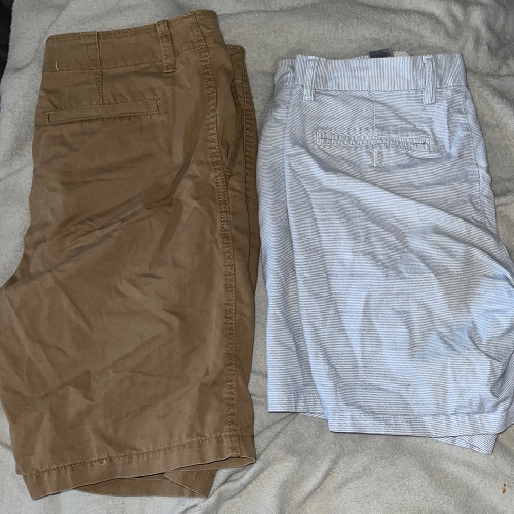 2 Pairs of Old Navy Shorts - Cargo brown 32 and Ultimate Slim Fit formal 31